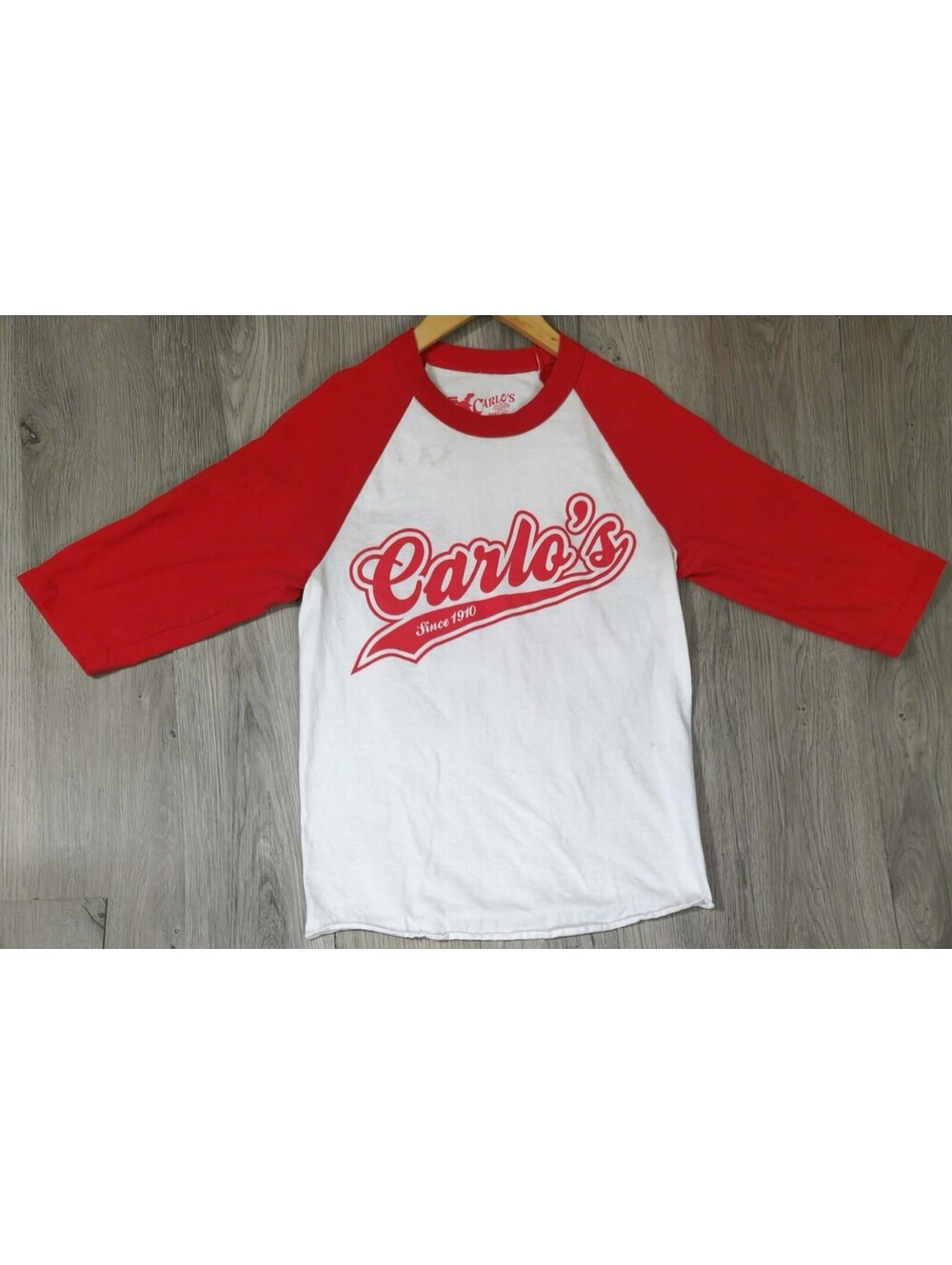 Carlos Bakery Hoboken 95 Baseball Jersey T Shirt Red White Raglan Mens S #14